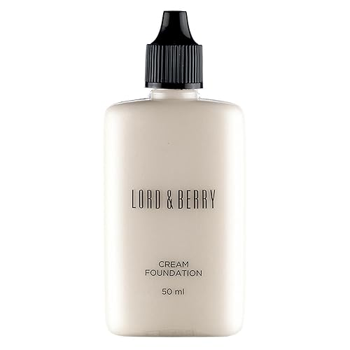 Lord and Berry Cream Foundation Fluid - Non-Greasy Foundation Makeup - Face Makeup with Hyaluronic Acid - Easy to Blend - 8610 White - 1.7 oz