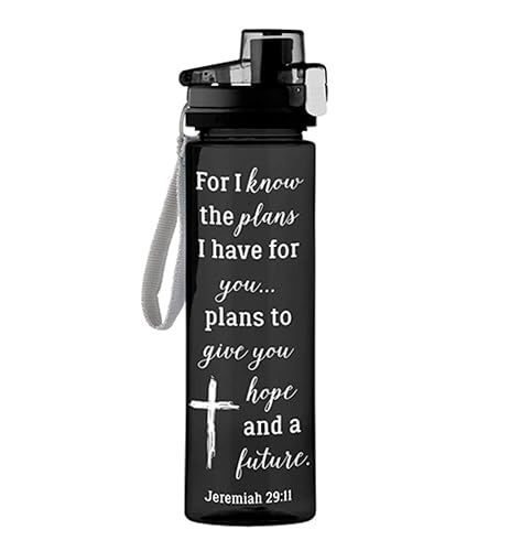 Religious Water Bottle - for I Know The Plans Jeremiah 29:11 Water Bottle, 25 Ounce