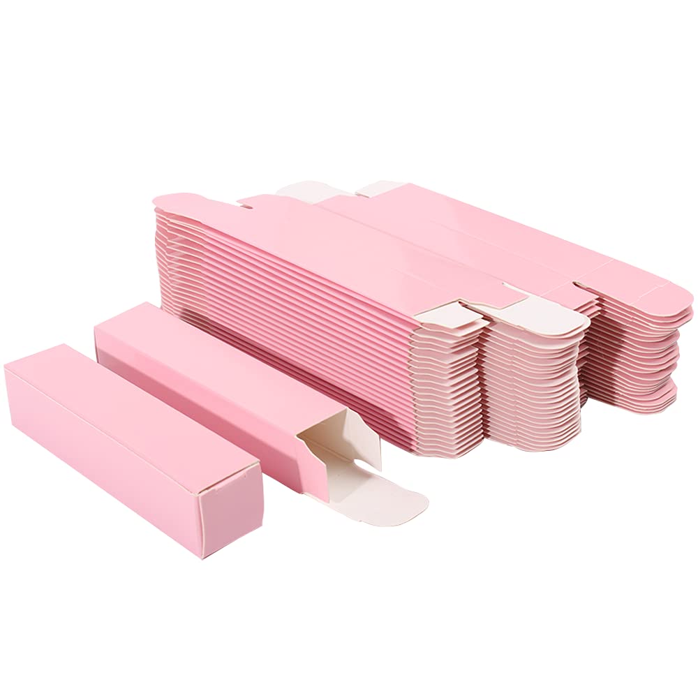 COSIDEA 50 PCS Empty Pink Lip Gloss Boxes W23 xW23 xH103mm / 0.9*0.9*4.05 inch inch, Cosmetic Perfume / Mascara Box Packaging for Small Business