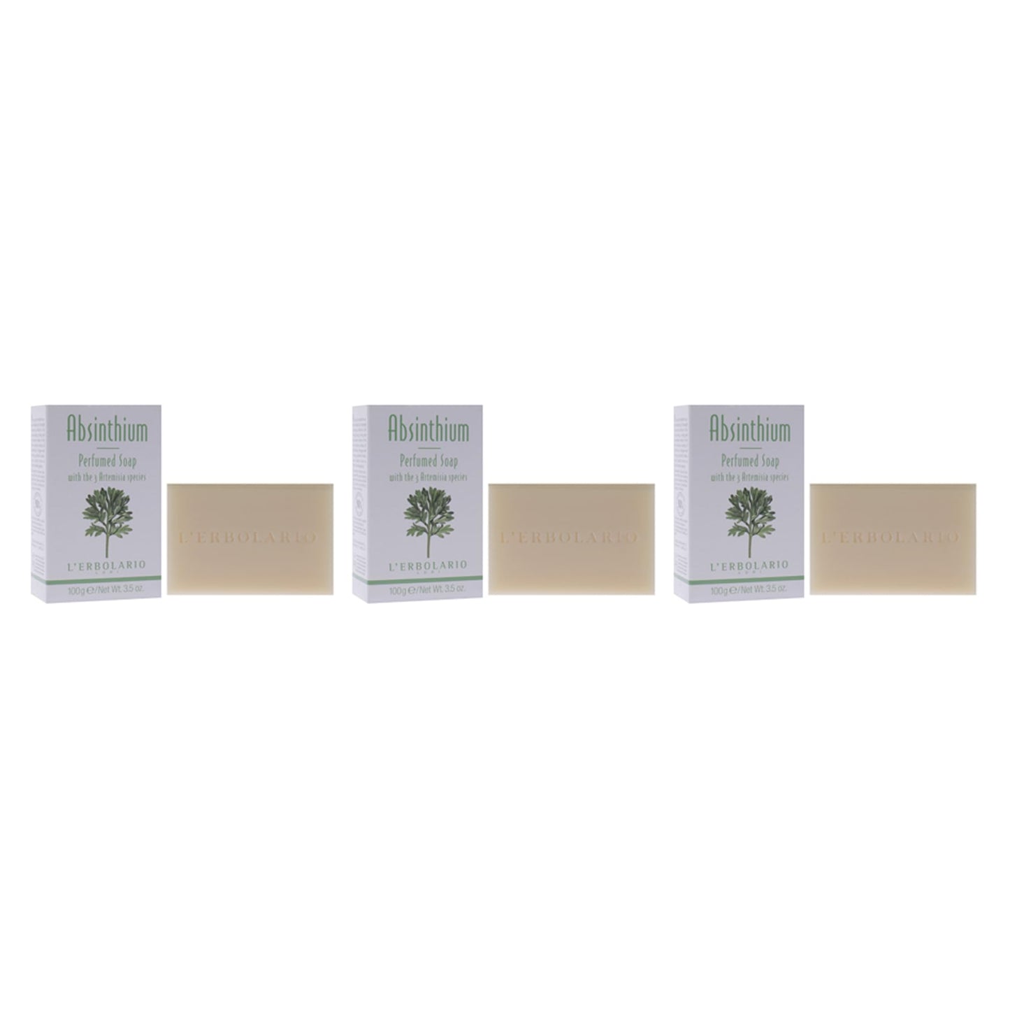 Perfumed Soap - Absinthium - Pack of 3 by LErbolario for Unisex - 3.5 oz Soap