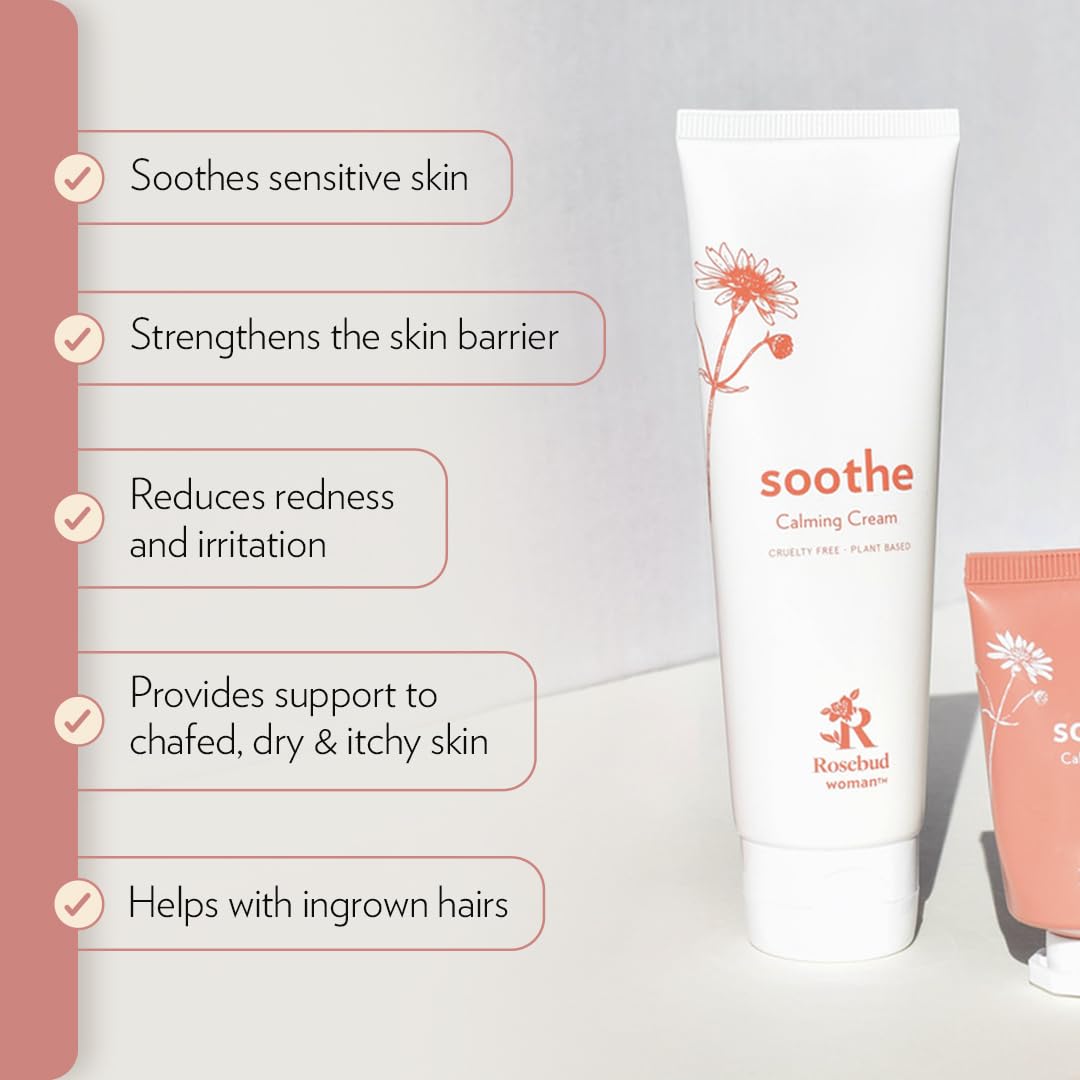 Rosebud Woman Soothe Calming Cream with Arnica & Chamomile, Soothing Cream for Itch & Irritation Relief, Sensitive Skin Moisturzer, Full Body