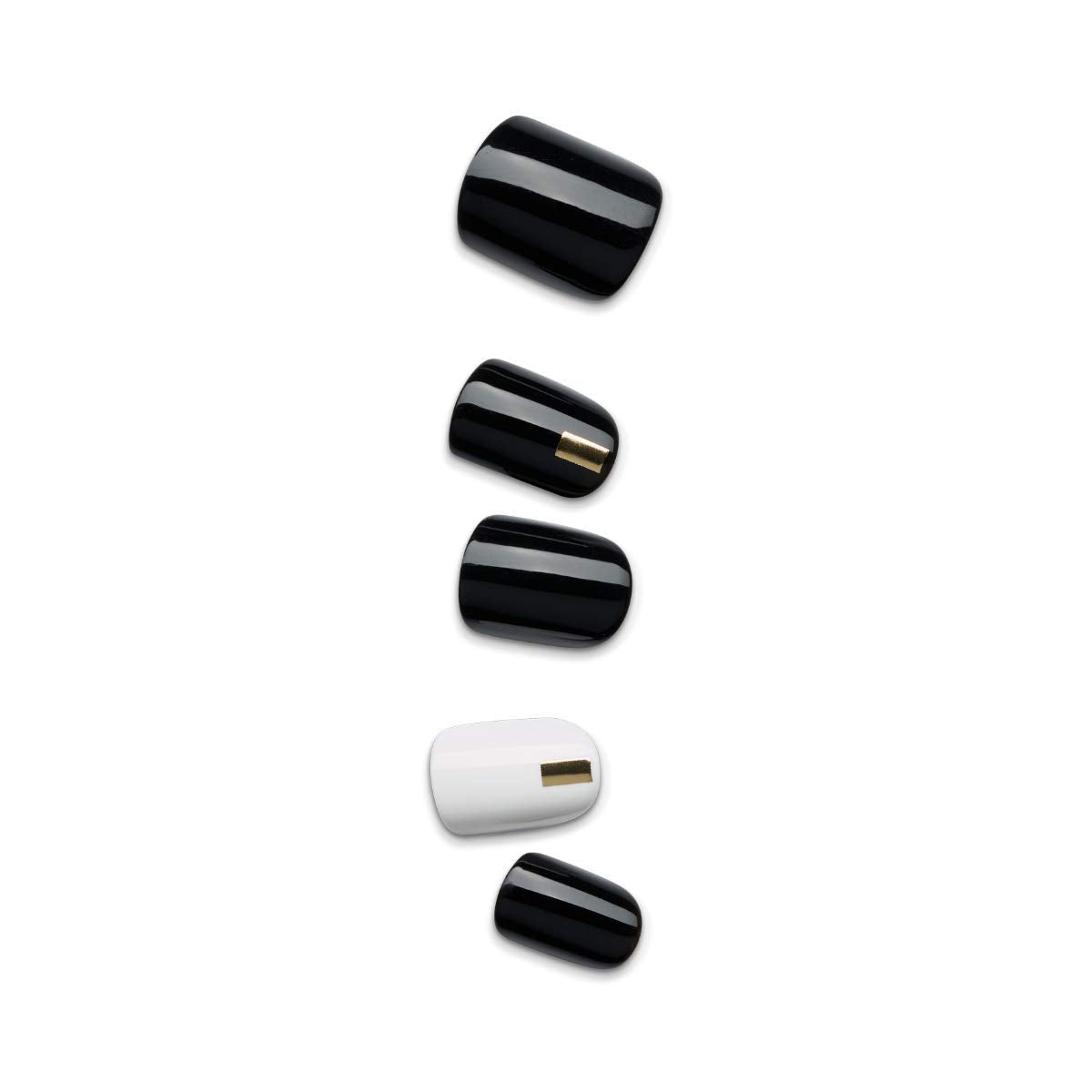 imPRESS Design, Press On Nails, Midnight Drive, Black and White, Short, Size, Squoval, Shape, Includes 30 Nails, Prep Pad, Instructions Sheet, 1
