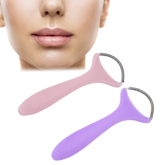 2pcs Spring Facial Hair Remover,Stainless Steel and Plastic Portable Threading Face Epilator for Women, Upper Lip Chin Cheeks Neck Mustache and Upper Beauty and Personal Care EIMSOAH