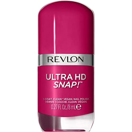 REVLON Ultra HD Snap Nail Color, Natural Rich Glossy Polish, 100% Vegan Formula, No Base or Top Coat Needed, 029 Berry Blissed, 0.27 fl oz