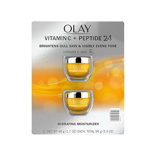 Olay Regenerist Vitamin C + Peptide 24 Face Moisturizer, 1.7 Ounce (2 Count)