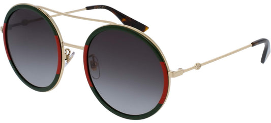 Gucci Women's GG0061S 003 Sunglasses, Gold (Gold/Green), 56, Gold (gold/green), 56