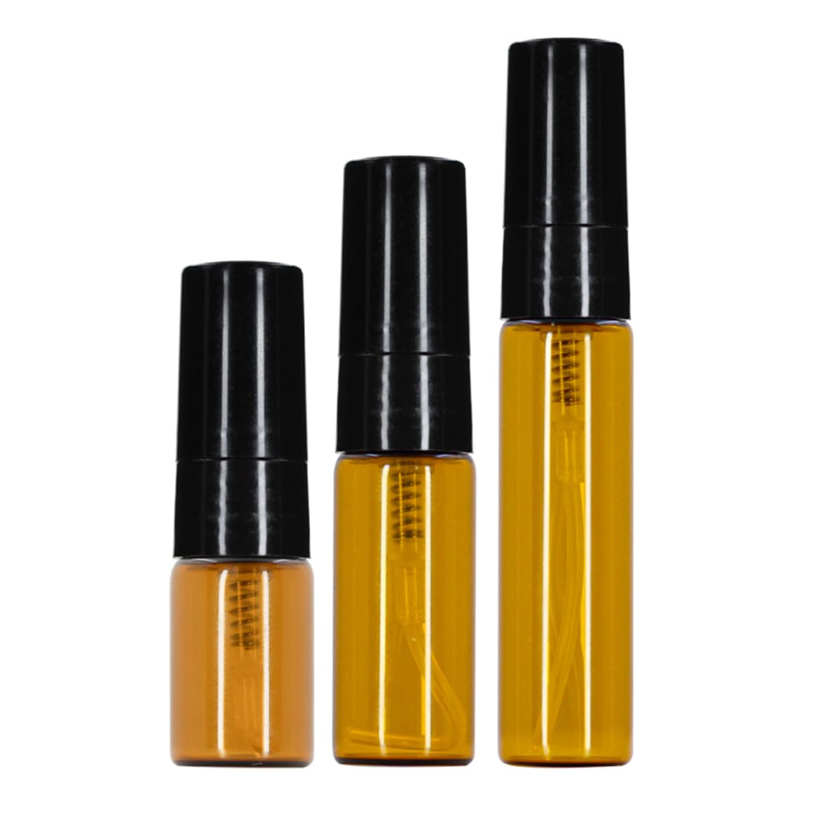 ZbFwmx 2ML Empty Mini Perfume Glass Bottle Mist Spray Pump Sample Pen Contaier Small Perfumes Atomizer Sprayer Vial Containers (10 Pack Set)