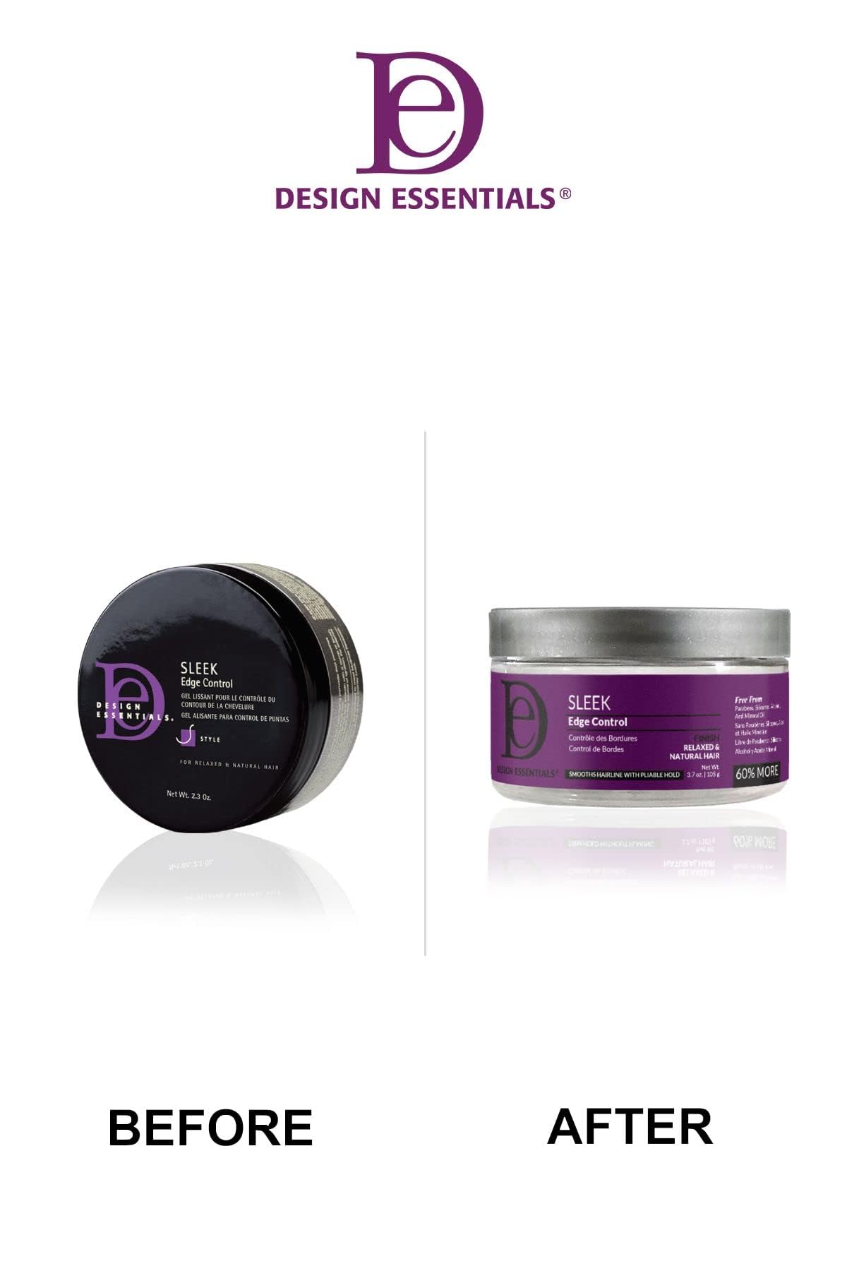 Design Essentials Sleek Edge Control, Medium Hold for Relaxed and Natural Textures, 3.7 Ounce (Pack of 1)