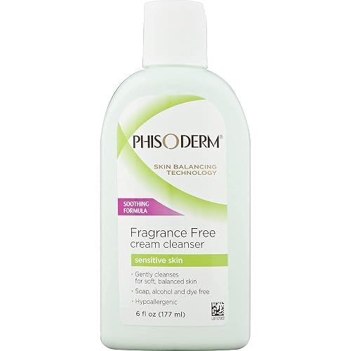 Phisoderm Fragrance Free Cream Cleanser For Sensitive Skin 6 oz (Packs of 12)