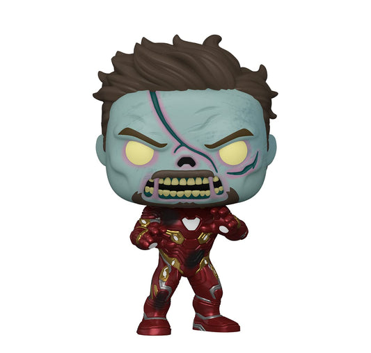 Funko POP Marvel: What If? - Zombie Iron Man, Amazon Exclusive Glow in The Dark, Multicolor, (58178)
