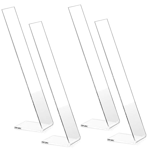 lasenersm 4 Pieces Clear Acrylic Hair Clip Display Stand L-Shaped Hairpin Display Holder Barrette Display Stand Holder Hair Clip Organizer Stand