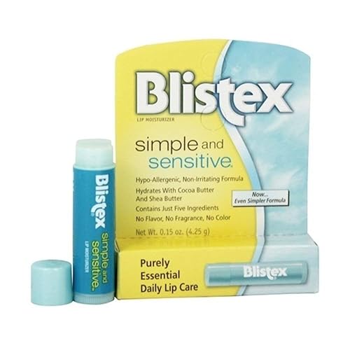 Blistex Simple & Sensitive Lip Moisturizer 0.15 oz (Pack of 4)
