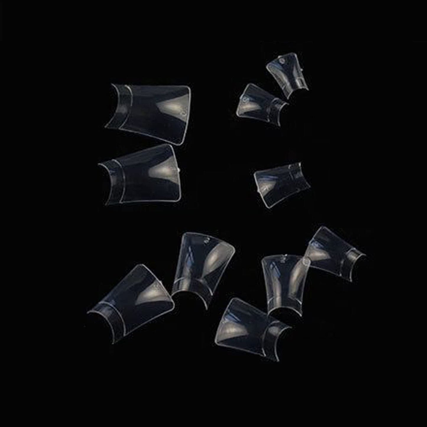 enForten 500 pcs Clear Crystal Duck Feet Style Duck Nail Tips Wide French False Nail Tips Acrylic Nail