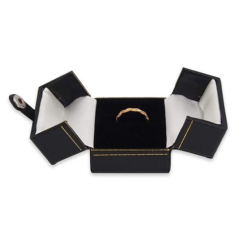 CuteBox Black Ring Deluxe Snap-Tab Leatherette Box