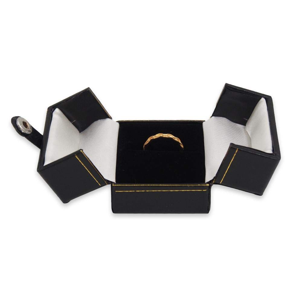 CuteBox Black Ring Deluxe Snap-Tab Leatherette Box