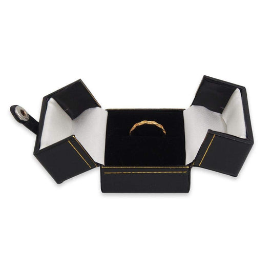 CuteBox Black Ring Deluxe Snap-Tab Leatherette Box