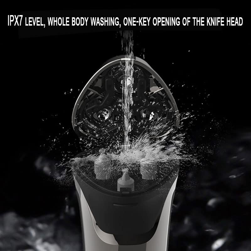 Electric Razor for Men, Waterproof Face Grooming Electric Shaver Men Powerful Rotary Male Wet Dry Face Electric Razor Men Rechargeable Beard Shaving Beauty and Personal Care MAYiT