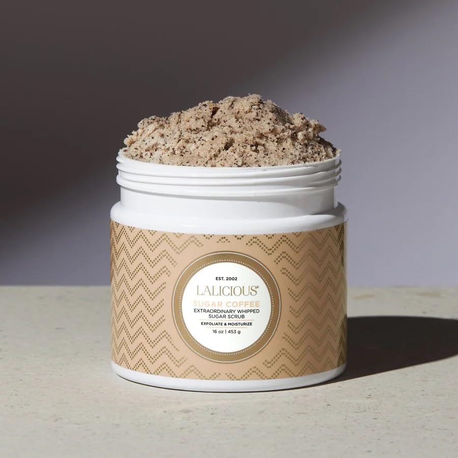 LALICIOUS Sugar Coffee, Sugar Scrub for Body, Exfoliating Body Scrubs for Women Moisturizing Body Exfoliator with Coconut Oil & Honey for Radiant