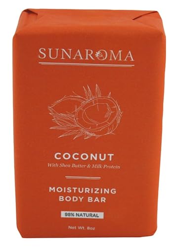 Sunaroma Soap Bar Coconut Shea Butter + Milk Protein 8 Ounce (Pack of 2)
