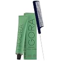Igora Zero AMM 6-99 Dark Blonde Violet Extra Hair Color | No Ammonia Permanent Color Creme Hair Dye 2.1 oz and M Hair Designs Pin Tail Comb (Bundle)