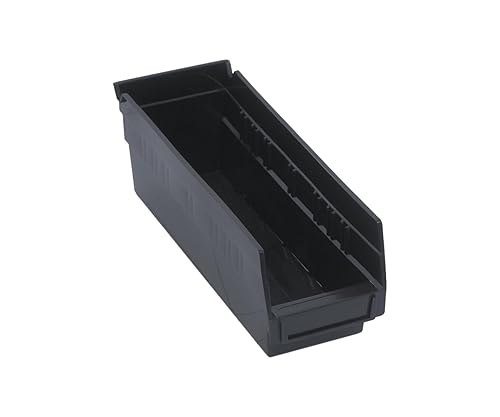 Quantum Storage Systems QSB101BK 36-Pack 4" Hanging Plastic Shelf Bin Storage Containers, 11-5/8" x 4-1/8" x 4" , Black