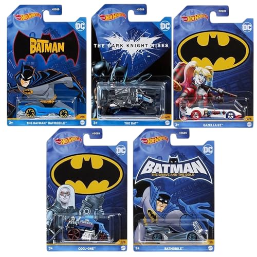 Hot Wheels Batman 2022 Batmobile Complete Bundle of 5 Diecast Vehicles Mix 3 from HDG89-956C Release