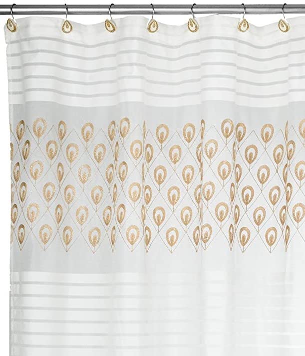 Popular Bath Shower Curtain, Seraphina Collection, 70" x 72", Ivory
