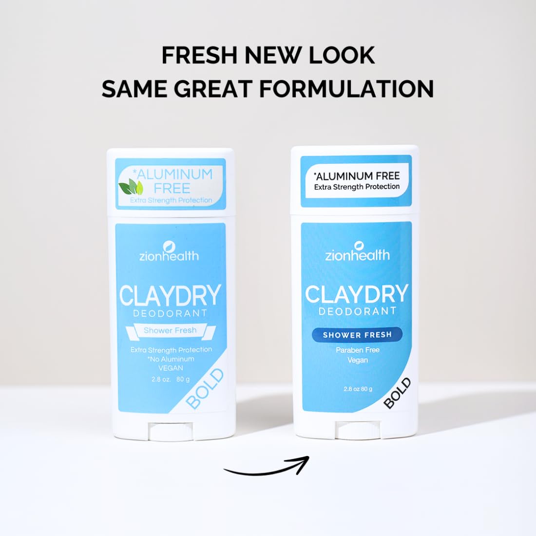 Zion Health Bold, ClayDry Deodorant, Shower Fresh, 2.8 oz (80 g)