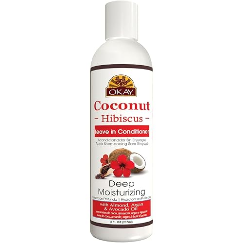 OKAY | Coconut Hibiscus Leave-In Conditioner | For All Hair Types & Textures | Restore - Hydrate - Strengthen | With Almond, Argan & Avocado Oil |