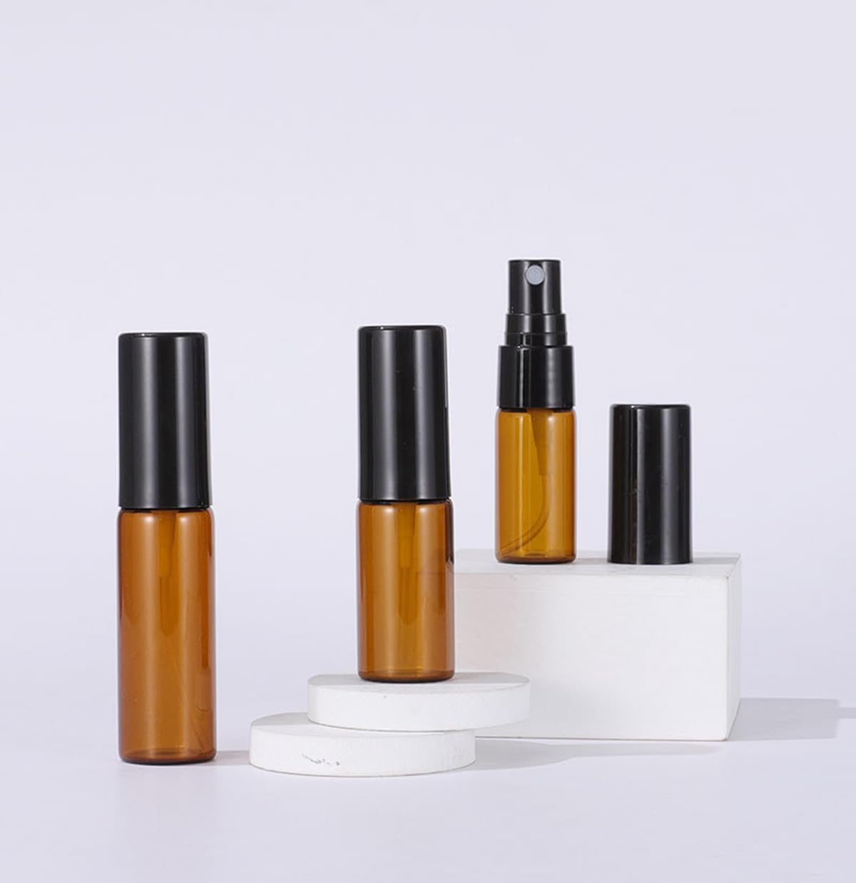 ZbFwmx 2ML Empty Mini Perfume Glass Bottle Mist Spray Pump Sample Pen Contaier Small Perfumes Atomizer Sprayer Vial Containers (10 Pack Set)