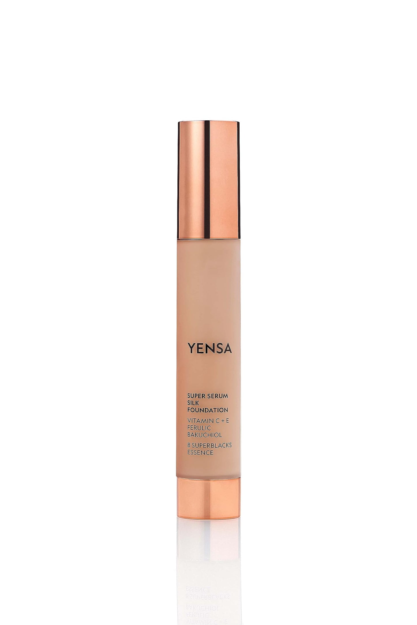 YENSA Serum Foundation Makeup - Super Silk Full Coverage Foundation Enriched with Peptides, Vitamin C & Ferulic Acid to Help Reduce Fine Lines