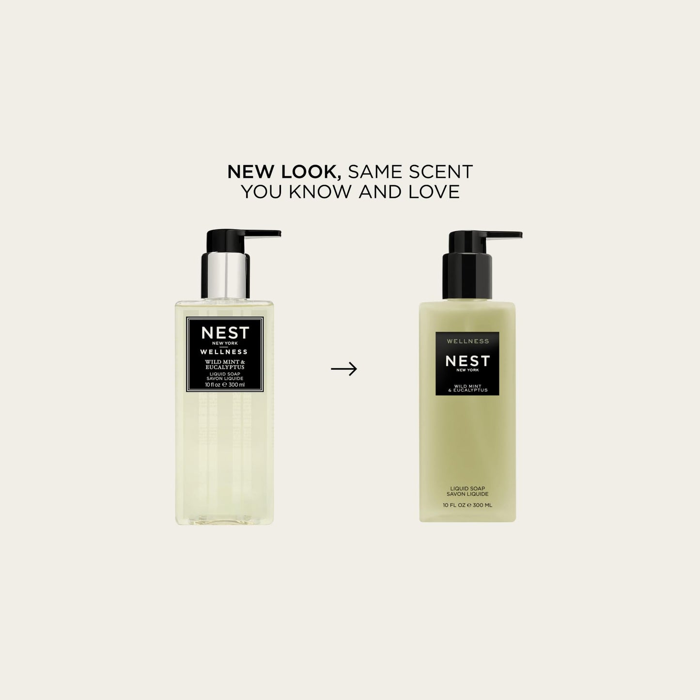 NEST New York Liquid Soap, Wild Mint & Eucalyptus - 10 fl oz - Cleanses & Nourishes Skin - Approx. 300 Pumps Per Bottle - Gluten Free & Cruelty Free