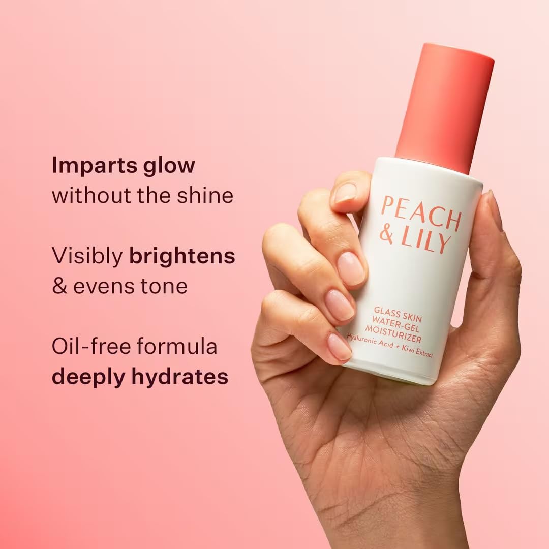 Peach & Lily - Glass Skin Water-Gel Moisturizer (1.69 ounces) - Hyaluronic Acid - Face Moisturizer - Lightweight & Oil Free - Chamomile, Kiwi, & Peach