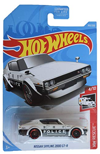 Hot Wheels Rescue 4/10 [White/Black] Nissan Skyline 2000 GT-R 'Police Logo' 160/250