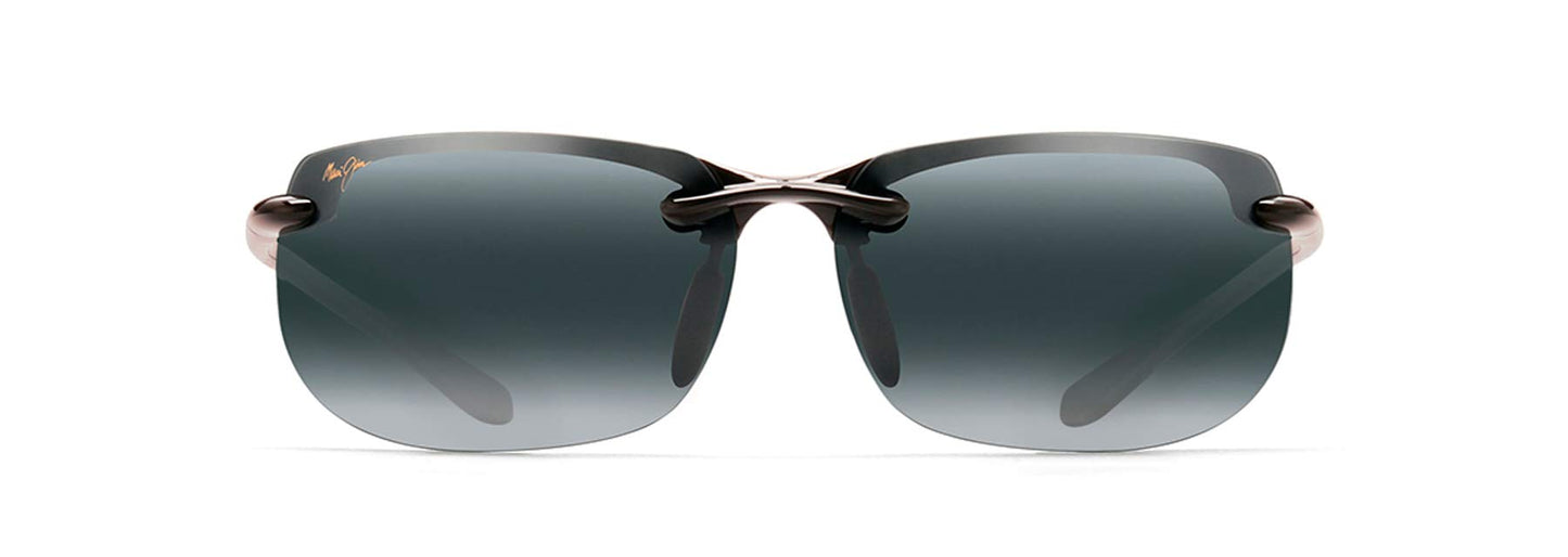 Maui Jim Men's and Women's Banyans Polarized Rimless Sunglasses, Gloss Black/Neutral Grey, Large