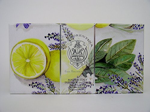La Florentina Lemon Lavender Luxury Italian Soap Set, 3 x 5.3 oz, Imported From Italy by La Florentina
