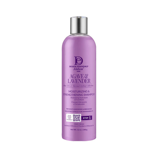Design Essentials Agave & Lavender Sulfate-Free Moisturizing Shampoo, Nourishing Botanical Blend with Agave and Lavender to Soften & Strengthen Hair