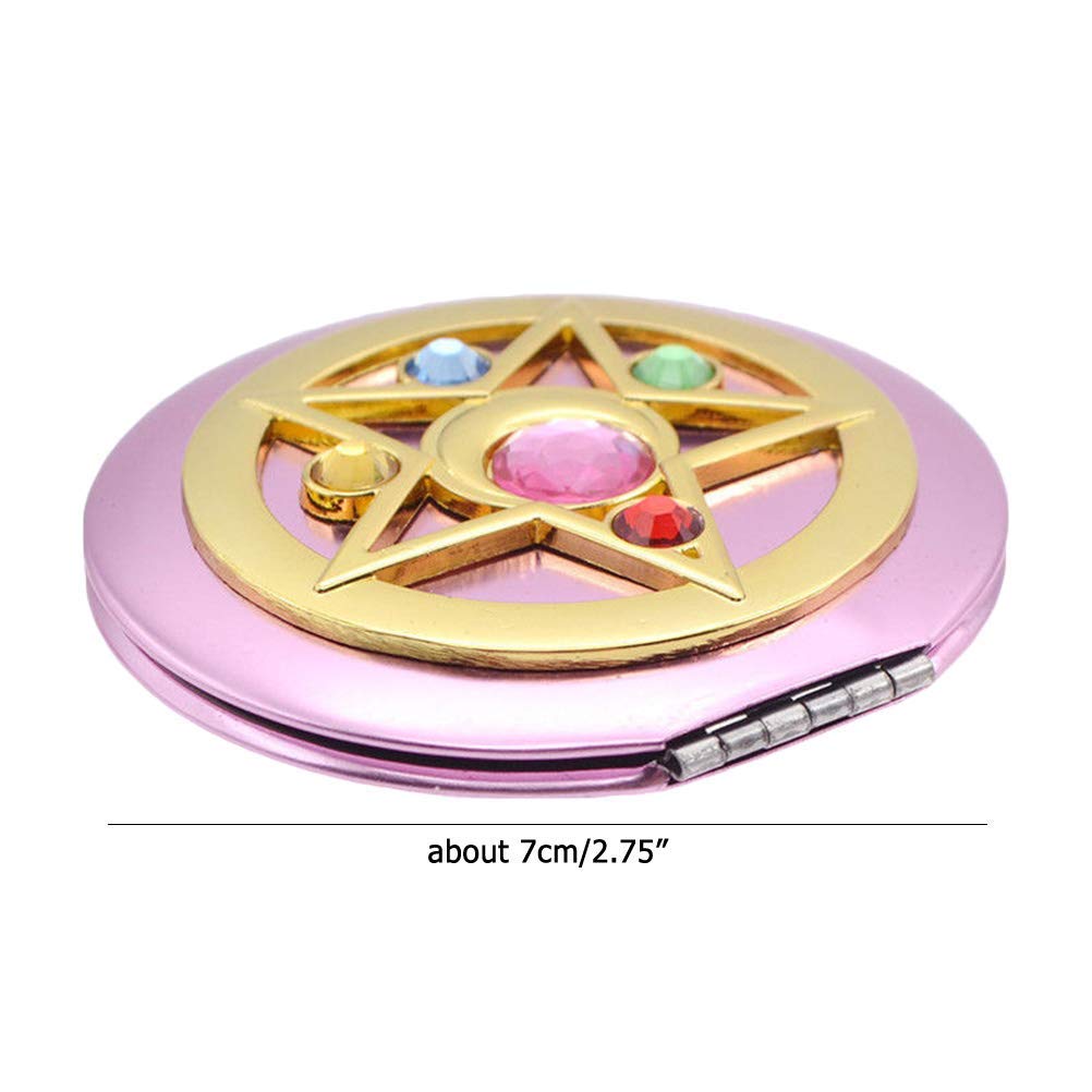 SHOWLOUE Makeup Compact Mirrors, Personal Makeup Mirror Portable Travel Handheld Foldable Double Sided Mirror