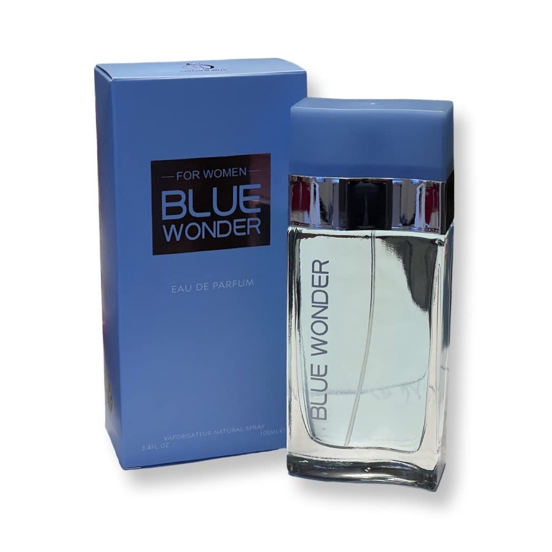 United Scents BLUE WONDER For Women Eau de Parfum - Top Notes of Sicilian Lemon, Cedar, and Bluebell - 3.4 Fl Oz