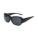 Dioptics Women's Solar Shield Jasmine Fits Over Sunglasses Polarized Square, Black, 59 mm