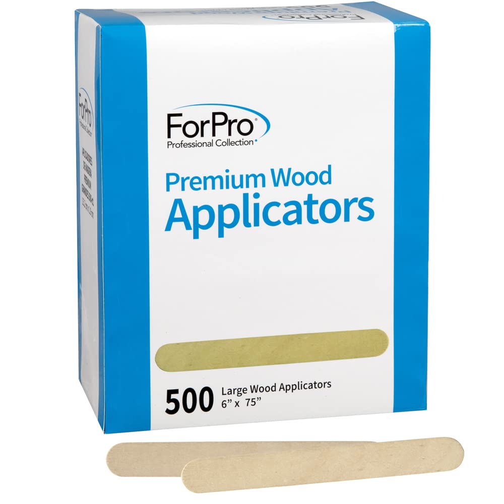 ForPro Professional Collection Premium Wood Applicators, Non-Sterile, Hair Removal Waxing Sticks, Large, 6" L x .75" W, 6 Inch, 500 Count (Pack of 1) Beauty and Personal Care ForPro Professional Collection Default Title