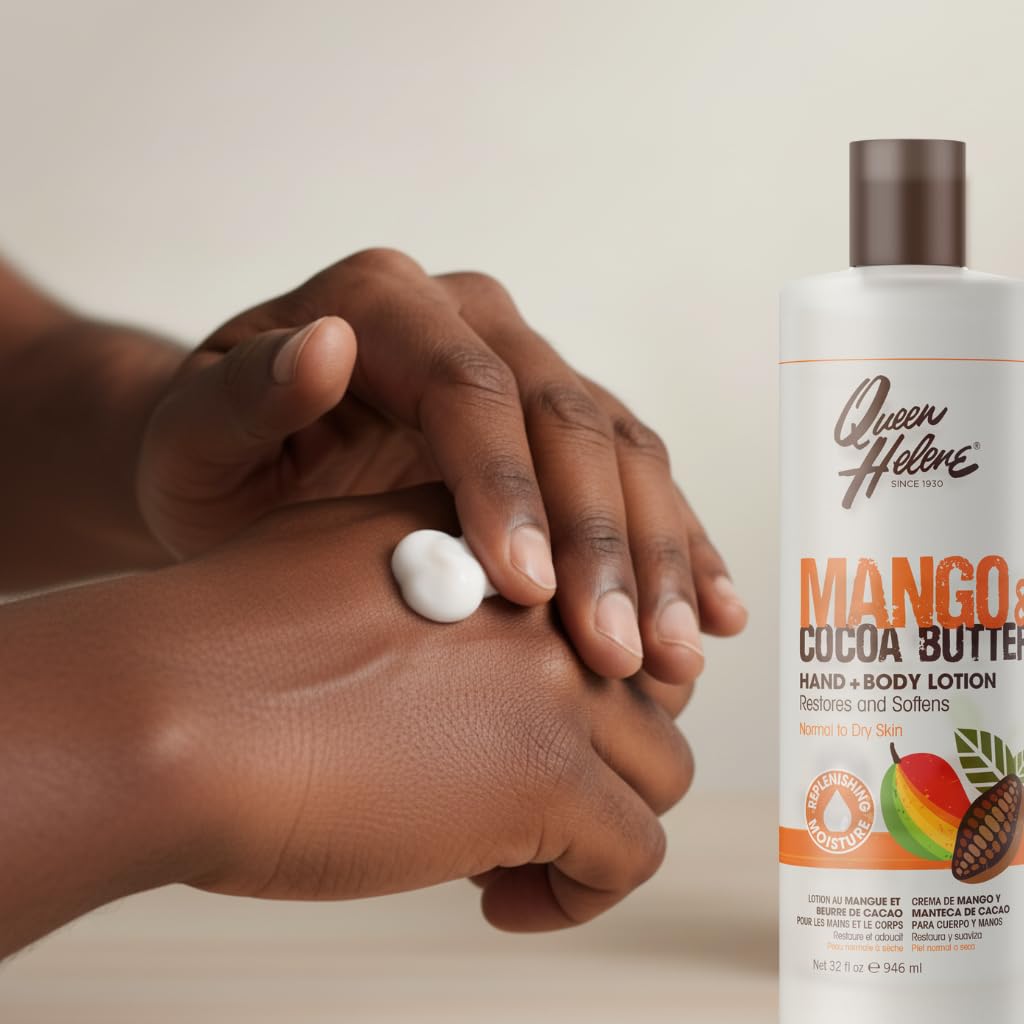 Queen Helene Mango & Cocoa Butter Hand & Body Lotion - Deep Moisturizing Formula that Softens, Smooths & Restores Radiance | 32 oz