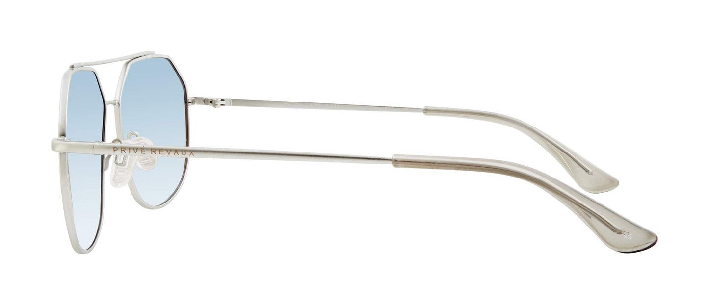 PRIVÉ REVAUX "Cooper Designer Sunglasses, Silver/Blue