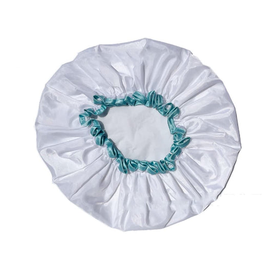 AKOAK 1 Pack Shower Cap, Durable Breathable Adult Shower Cap, Waterproof/Reusable Shower Hair Cap, Bathroom Accessories for Women and Girls (White) Beauty and Personal Care AKOAK