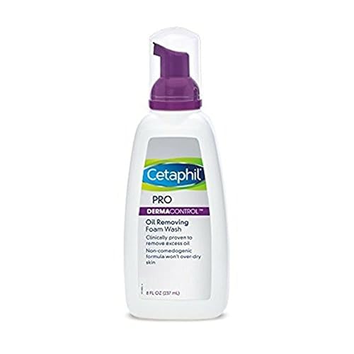 Cetaphil PRO DermaControl Oil Removing Foam Wash, 8 Fl Oz (Pack of 3) - Packaging May Vary