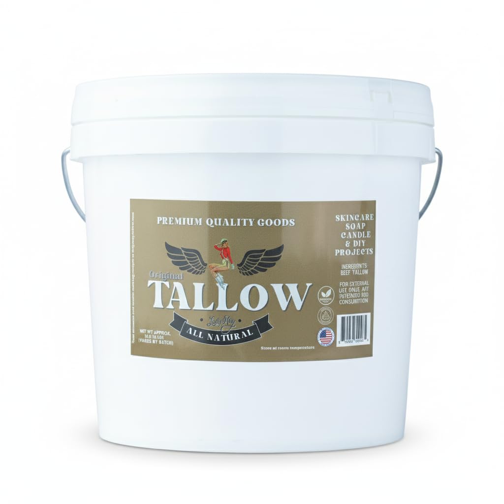 Bulk Grass-Fed Beef Tallow for Soap, Skincare & Candles, 16lbs Unscented Maker-Proven Quality Tallow