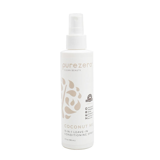Purezero 9-in-1 Leave-In Conditioner Spray 6 oz - Multi-Action Hair Treatment for Moisture, Detangling, Frizz Control, Heat Protection, and Shine