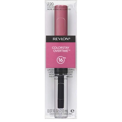 Revlon ColorStay Overtime Liquid Lip Color, Unlimited Mulberry [220] 0.07 oz (Pack of 3)