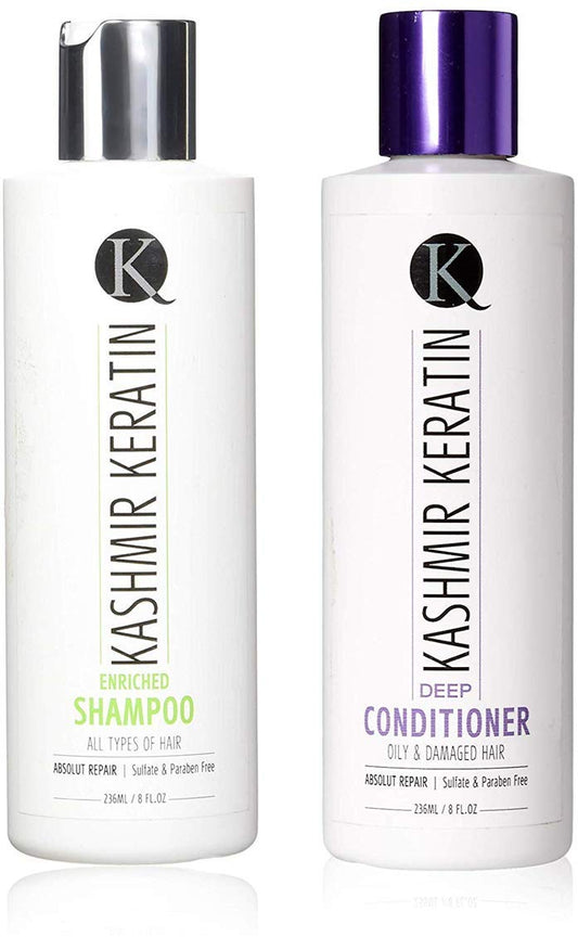 Keratin Enriched 8oz Hair Care Set (8oz Shamp/8oz Deep Cond)