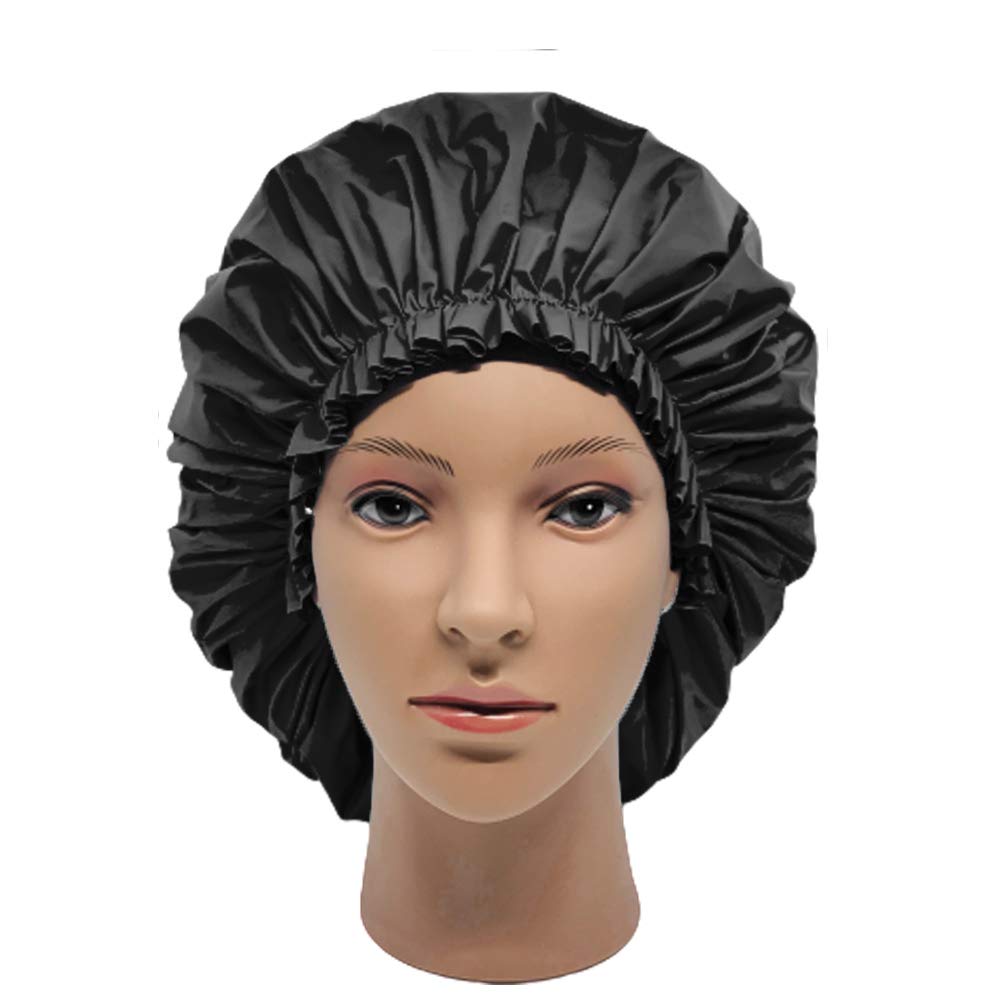 ELEBOX 2 Pack Premium Collection Super Jumbo Shower Cap Extra Large Shower Caps for Braids Shower Bonnets Women Waterproof Hair Caps for Spa Salon